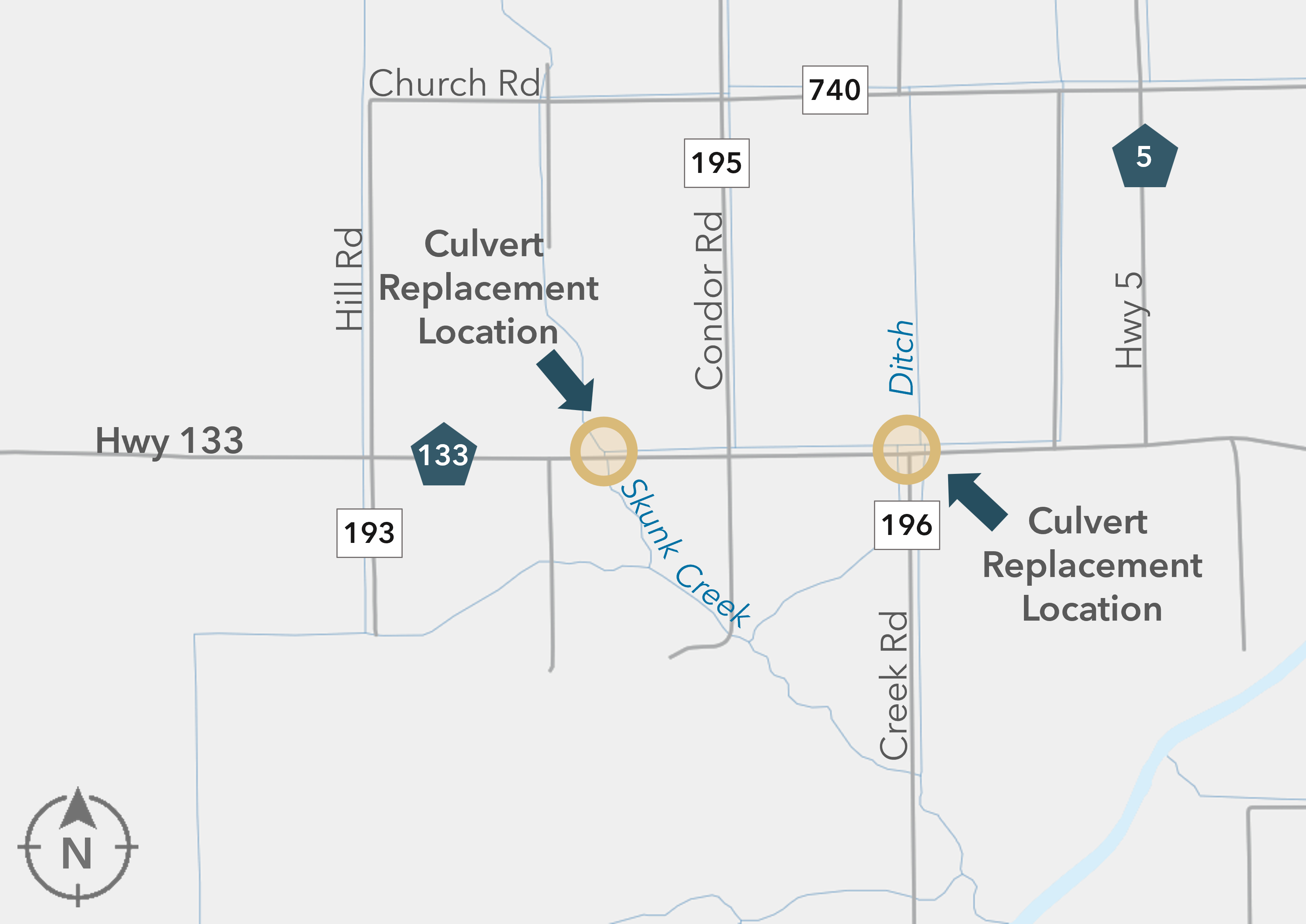 Map centered on 0.6 Mi E of CR 193 (Hill Rd) and 0.3 Mi W of CR 195 (Connor Rd) in Meadowlands, MN