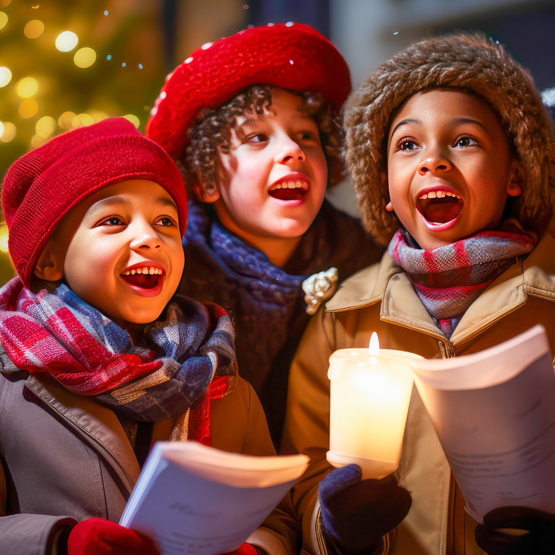 Kids christmas caroling