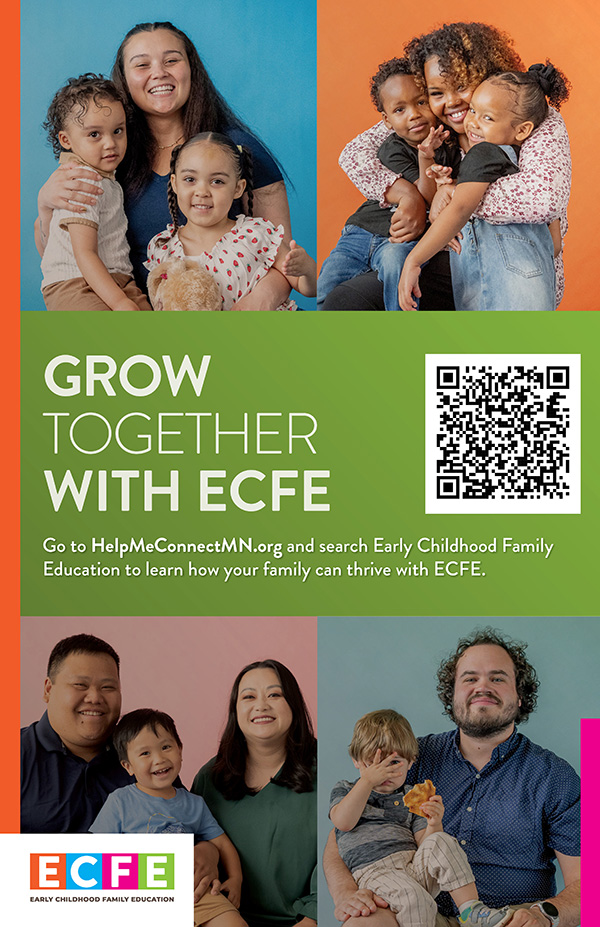 Poster featuring four different ECFE families