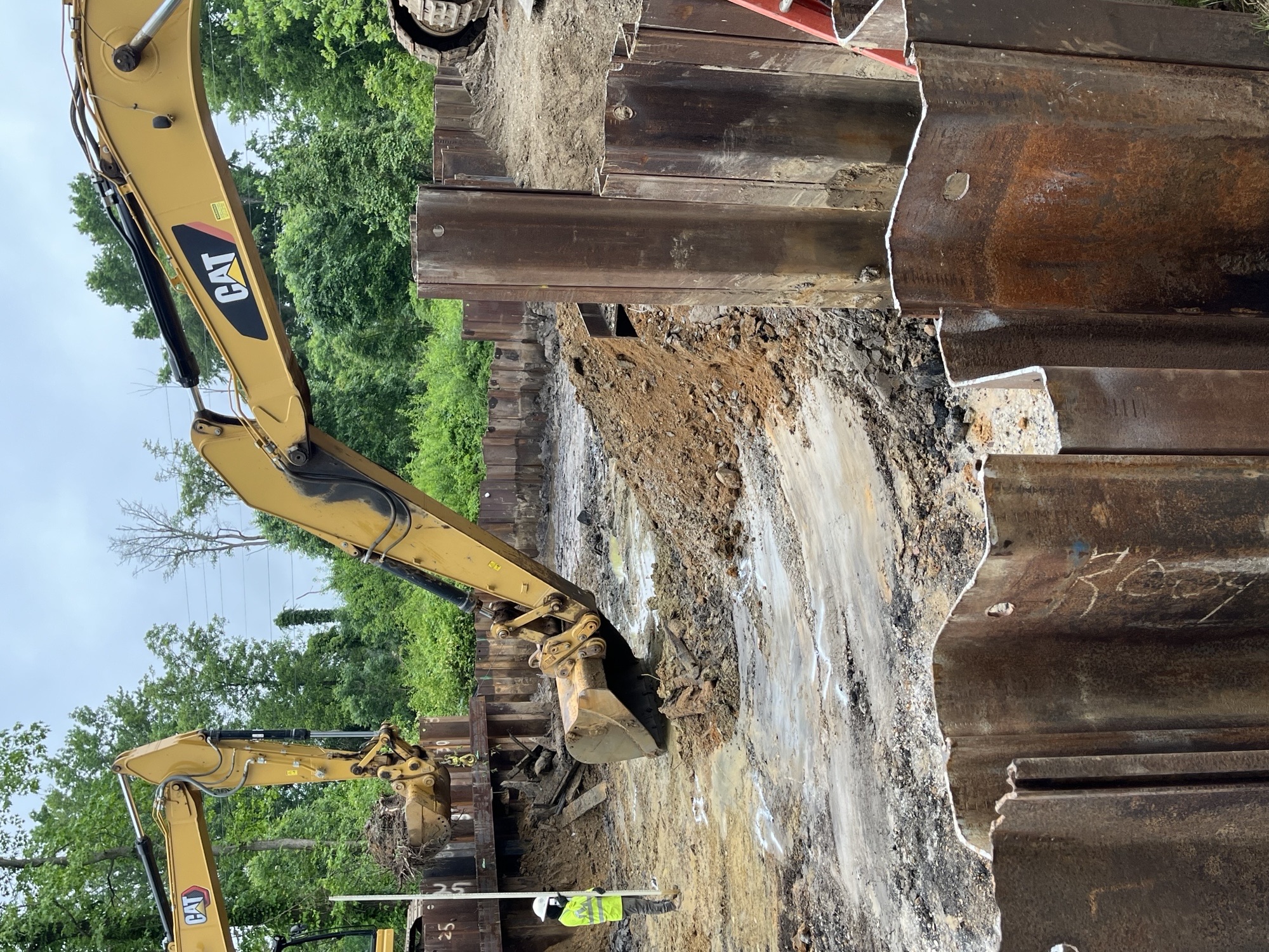 Excavation of culvert location