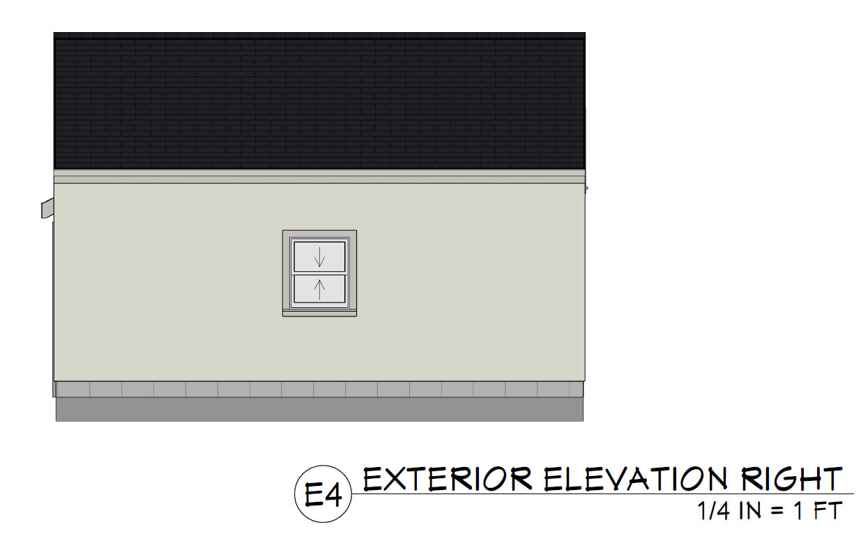 South Elevation of the proposed detached garage at 4509 Bruce Avenue.
