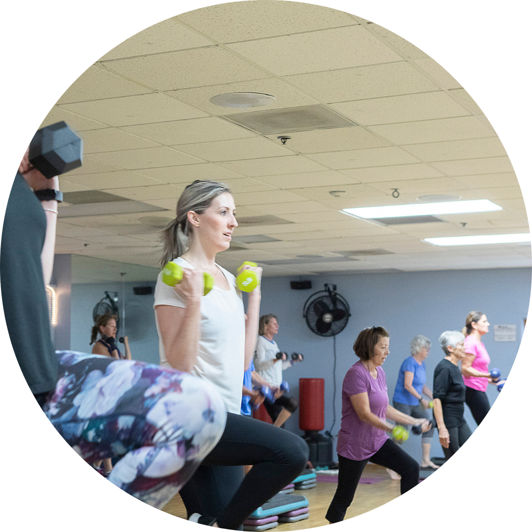 women in a fitness class