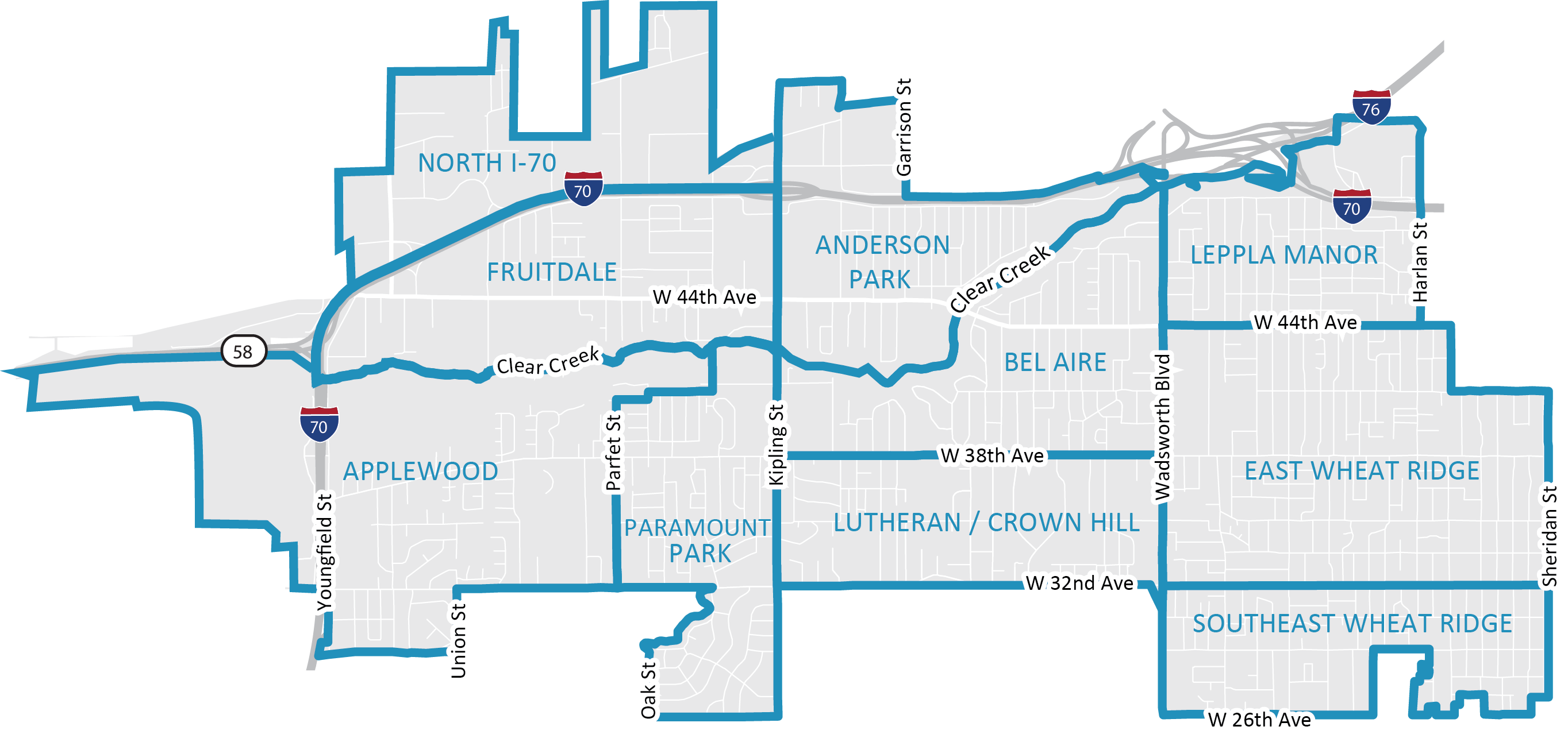 Wheat Ridge Neighborhood Map