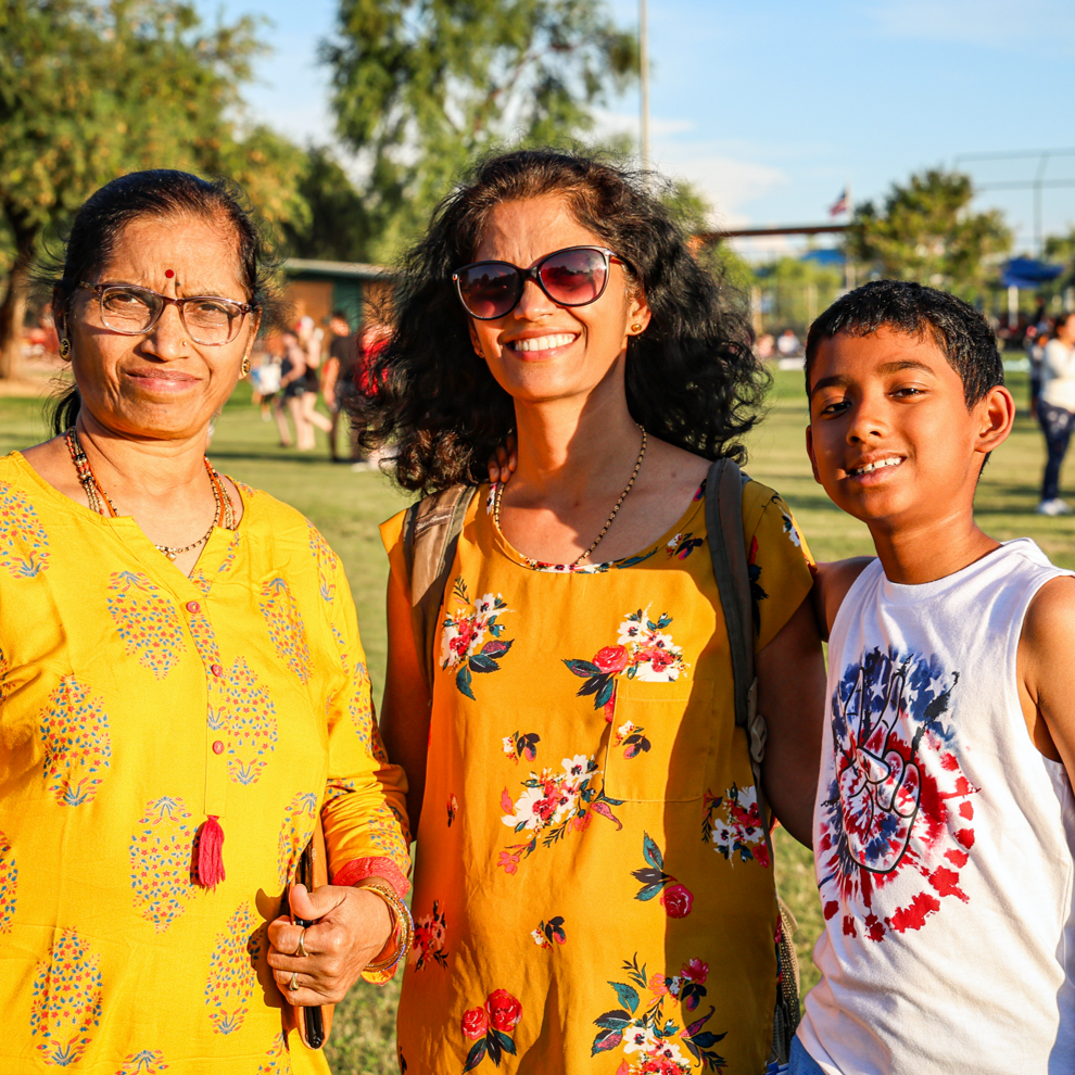 Family at an event