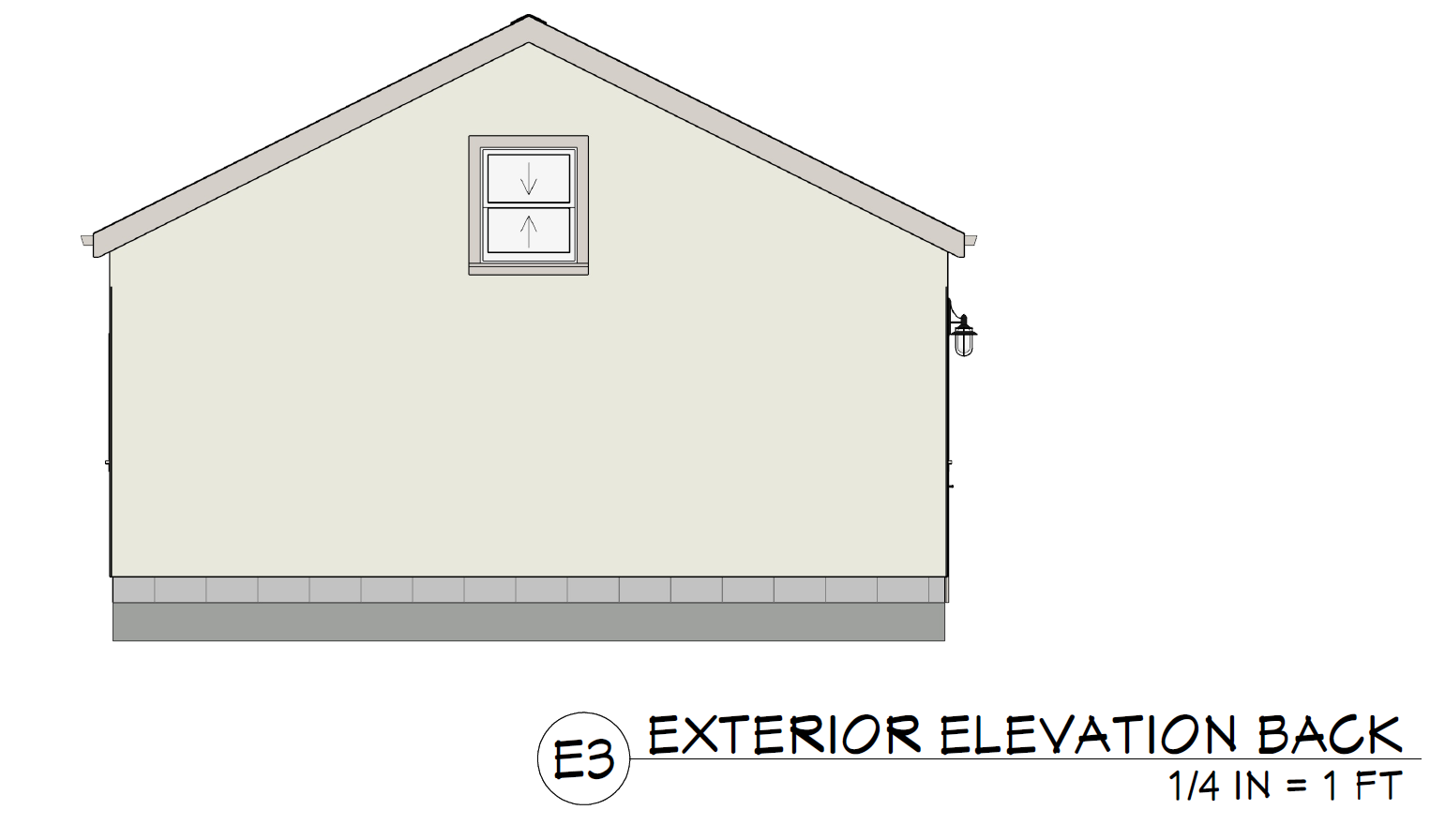 Rear/East Elevation of the proposed detached garage at 4509 Bruce Avenue.