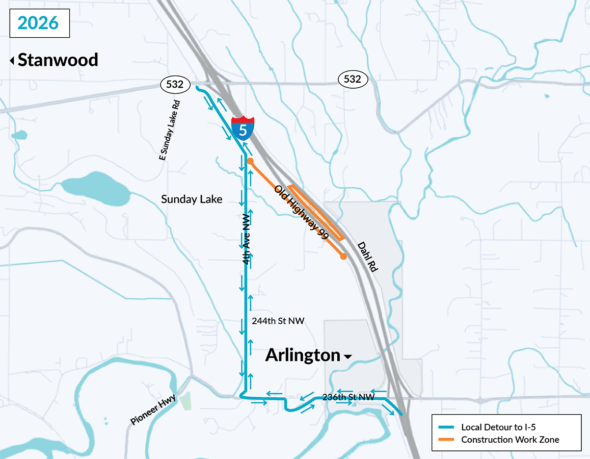 Old Highway 99 closure detour
