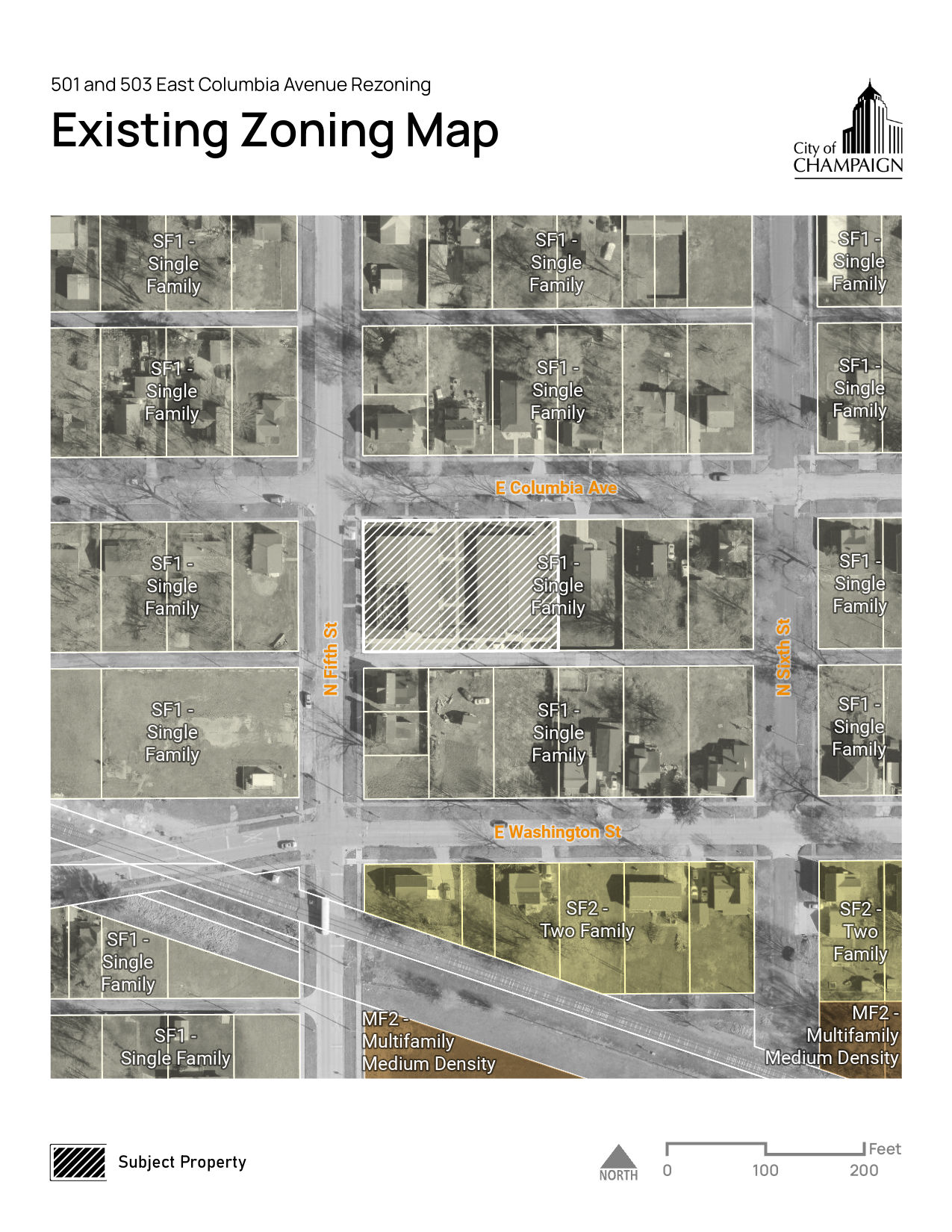 Zoning map of surrounding area