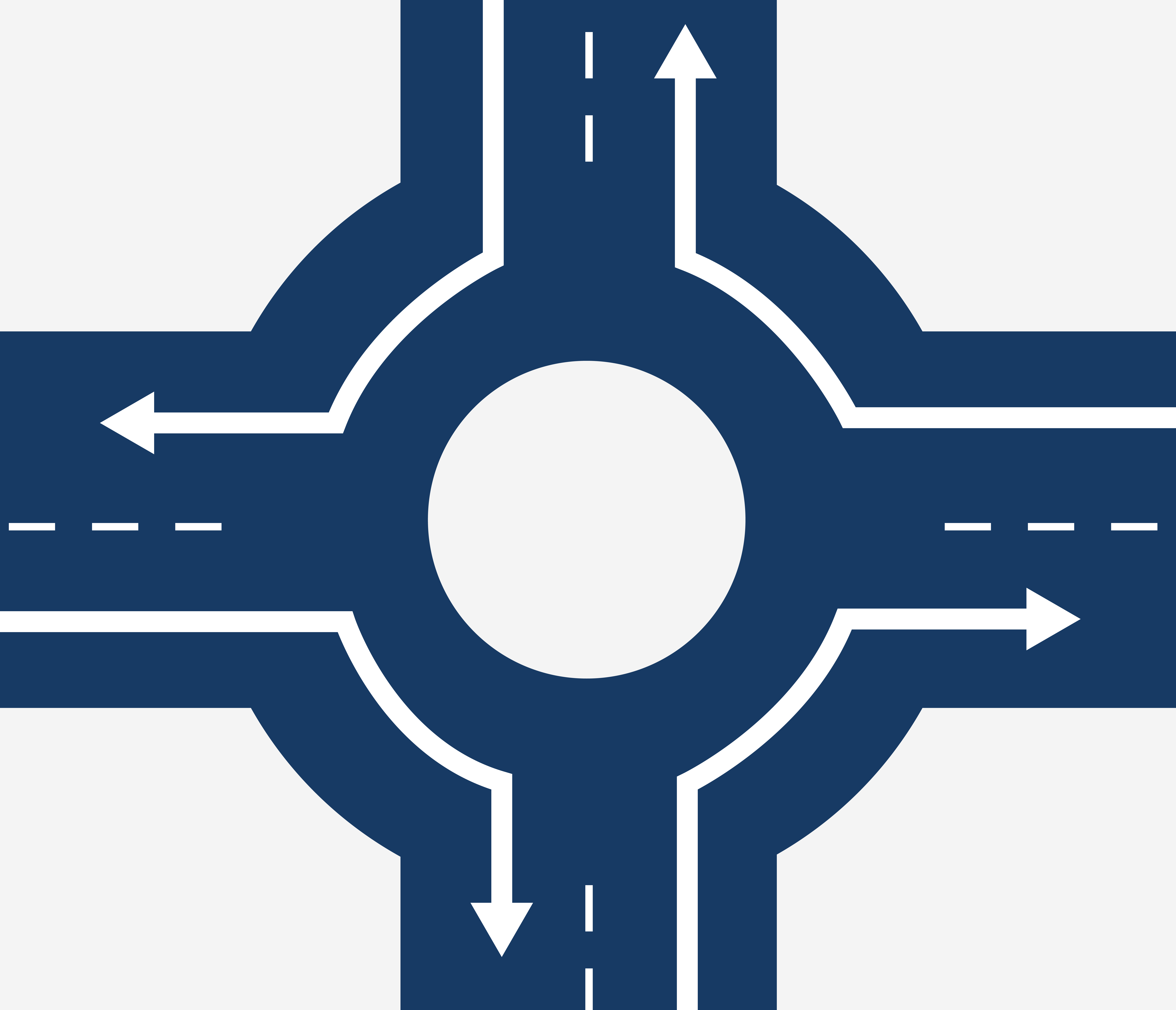 Icon graphic of a roundabout
