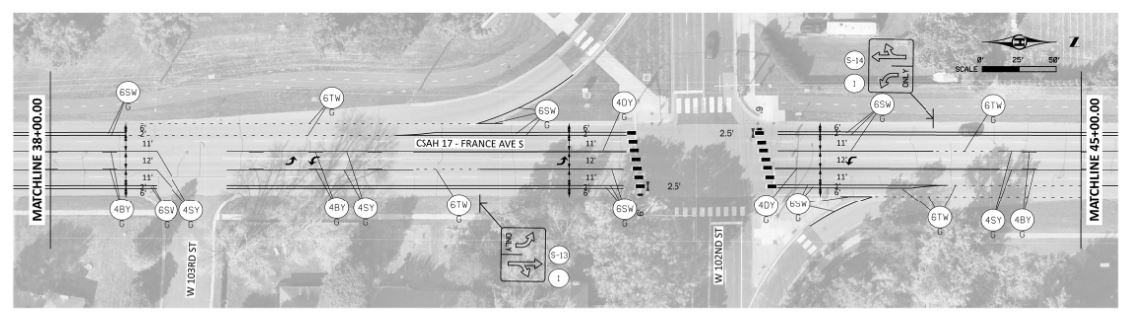 An example signing and striping plan sheet for this project.