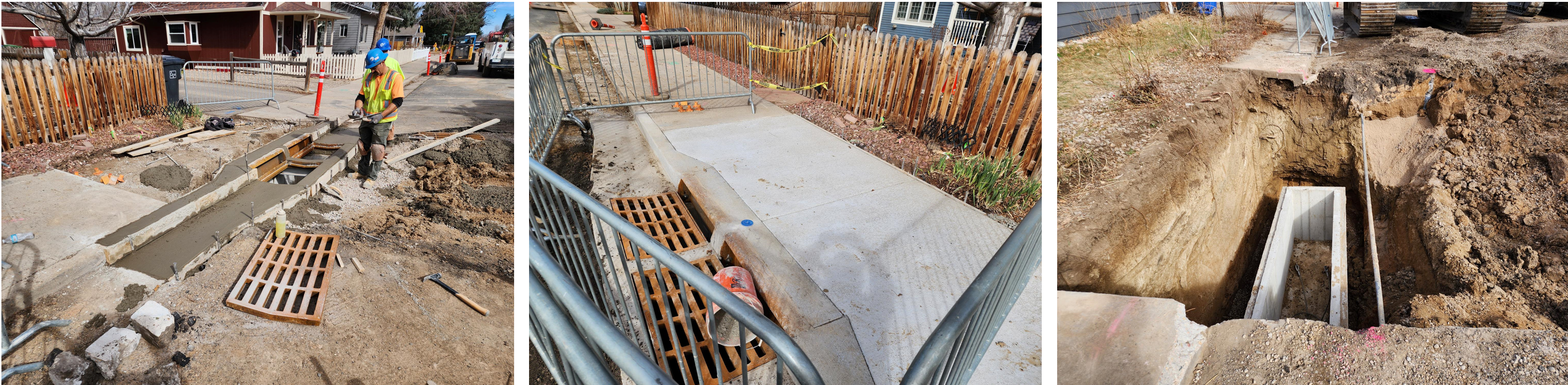 Crews installing stormwater inlets