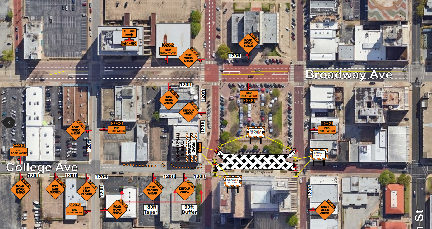 Image of Downtown Tyler Street closures starting Sept. 16.