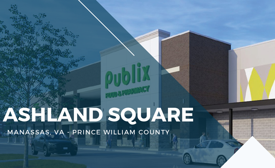 Picture of rendering of Publix grocery store at Ashland Square in Manassas Va