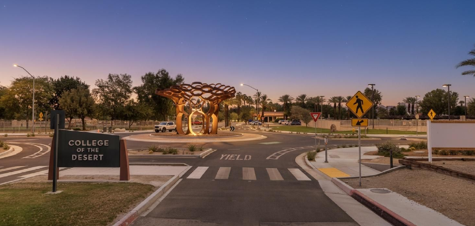 Untitled by DeWitt Godfrey at night looking East from College of the Desert at dusk.