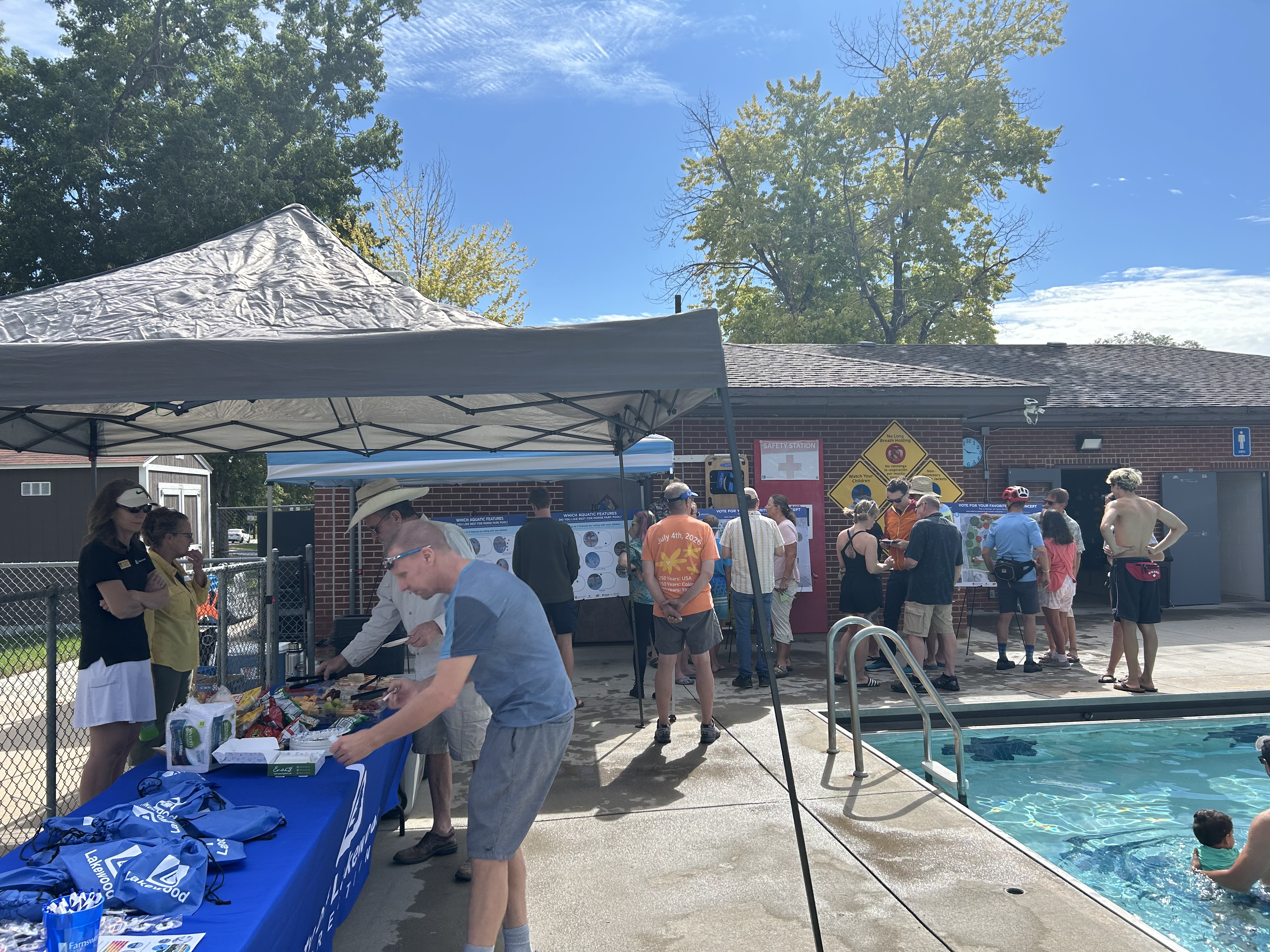 participants sharing feedback at morse park pool open house