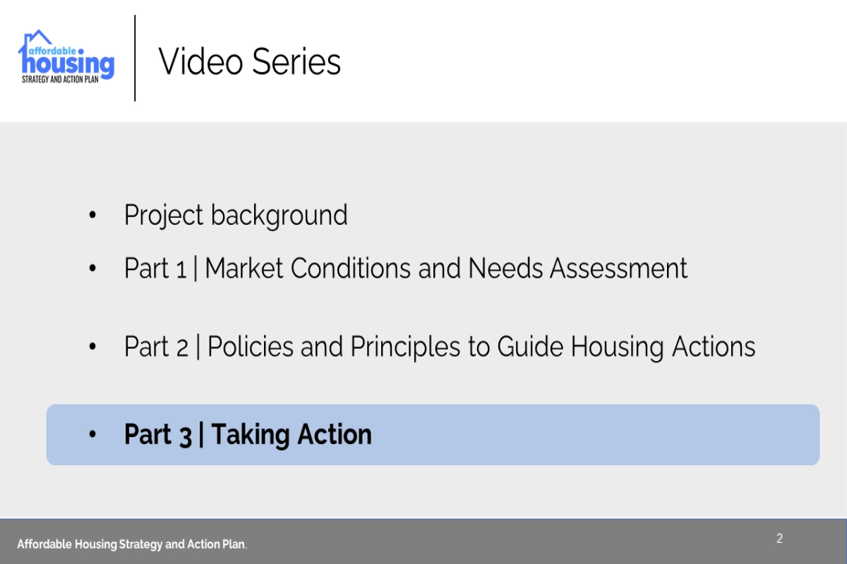 Videos, Affordable Housing Strategy and Action Plan