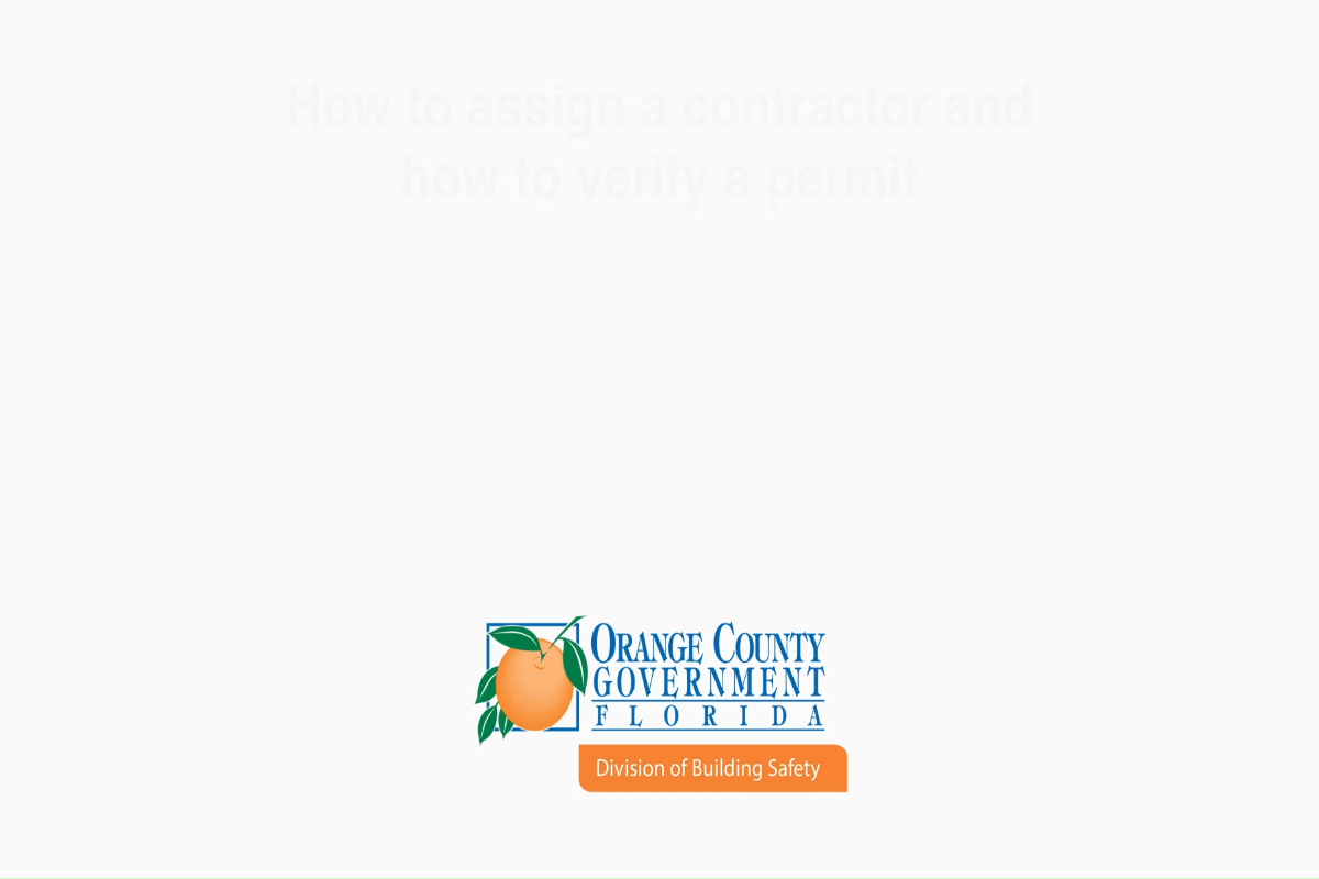 Permitting Website Help: Assigning a Contractor 