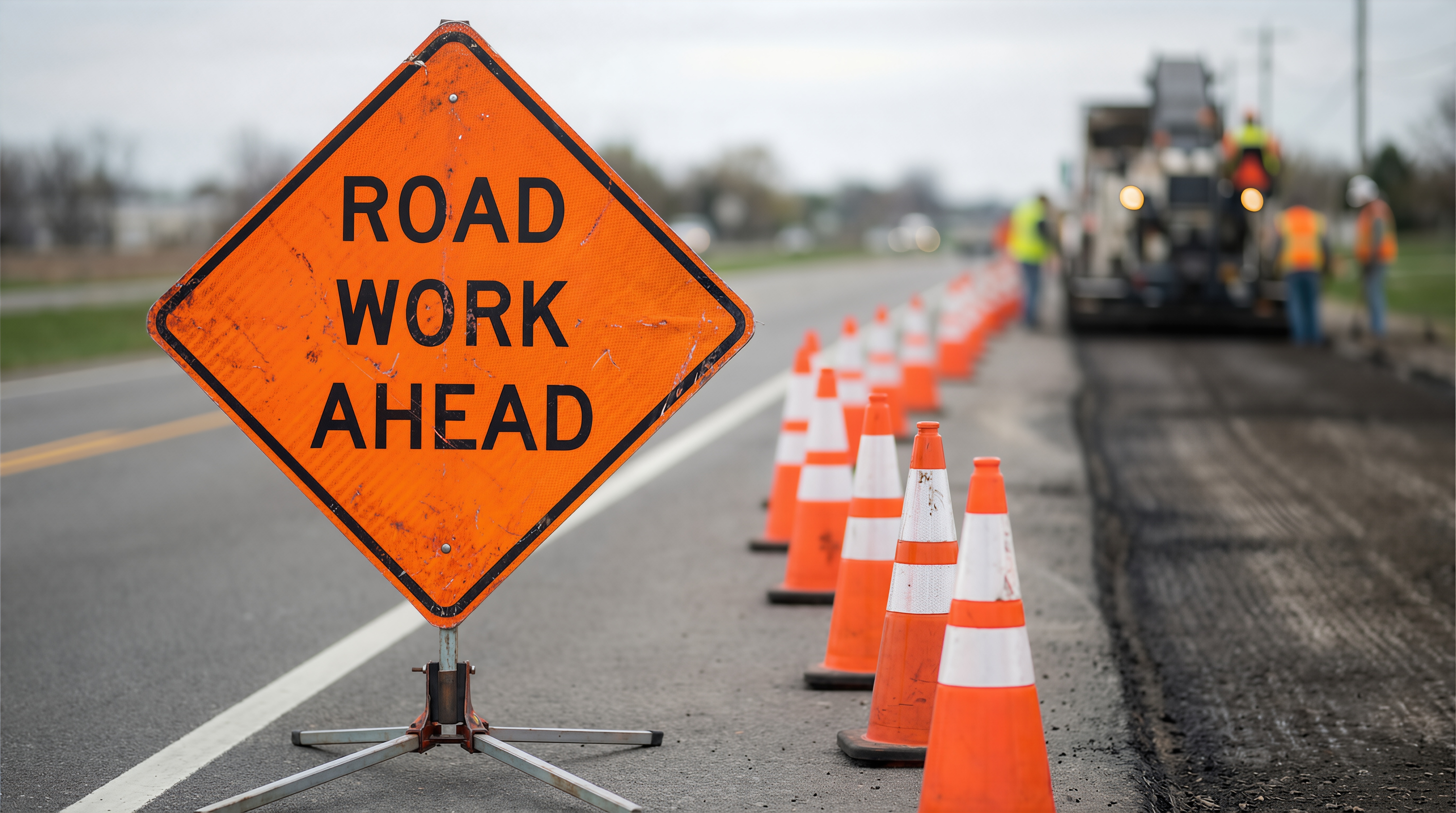 Road Work Ahead Sign