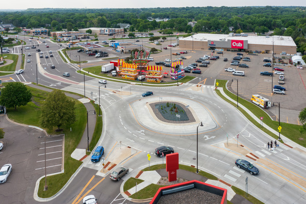 Image example of a multi-lane roundabout.
