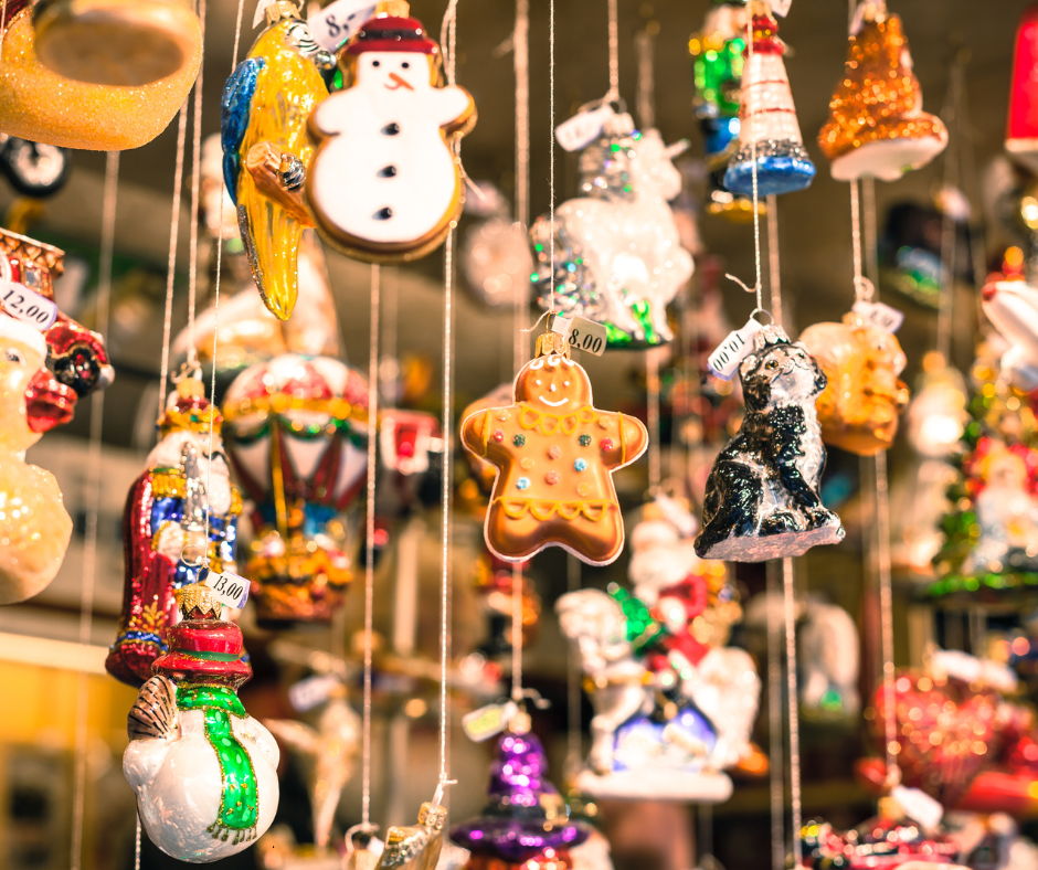 Holiday crafts hanging