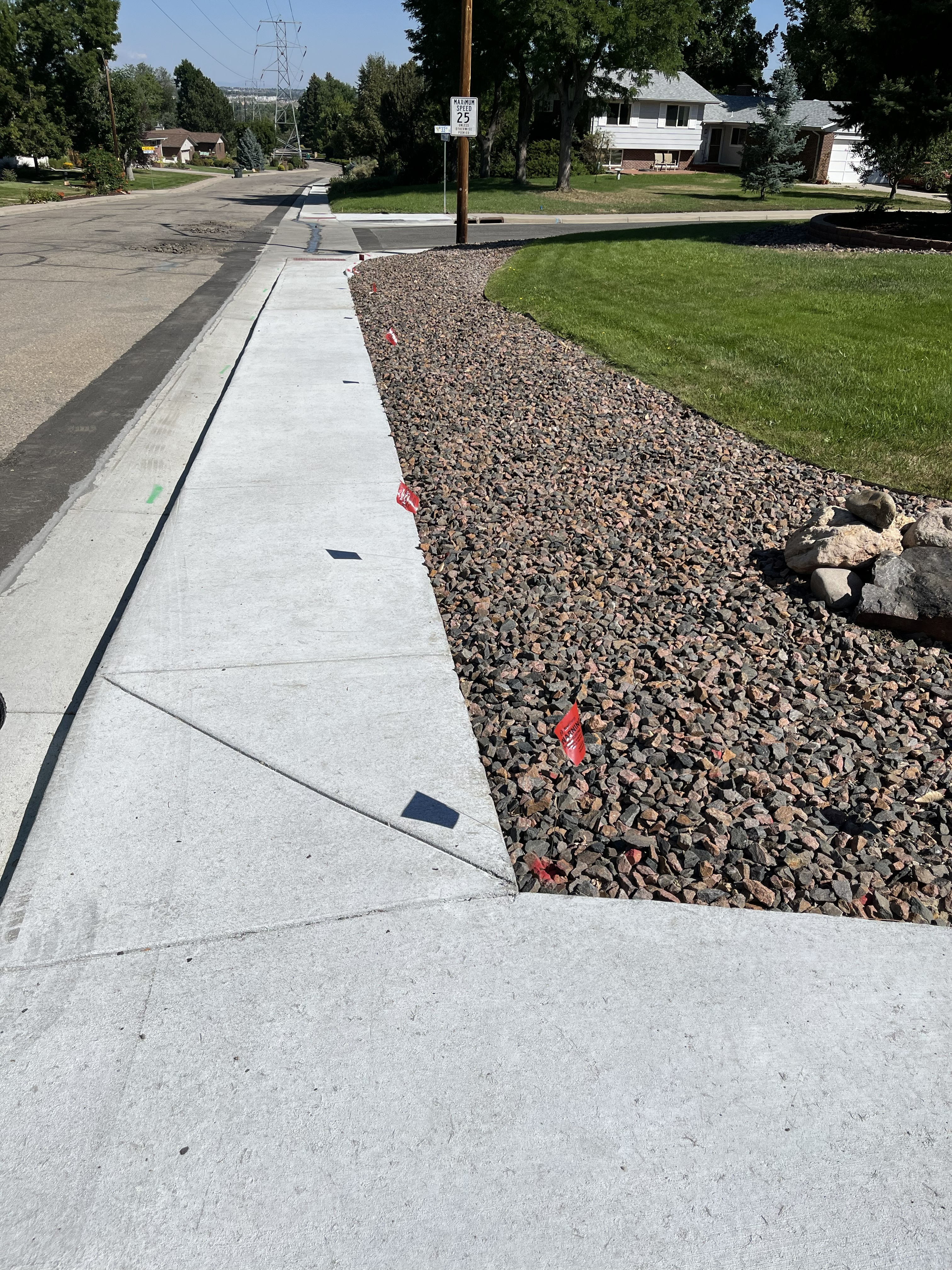Newly built sidewalk section