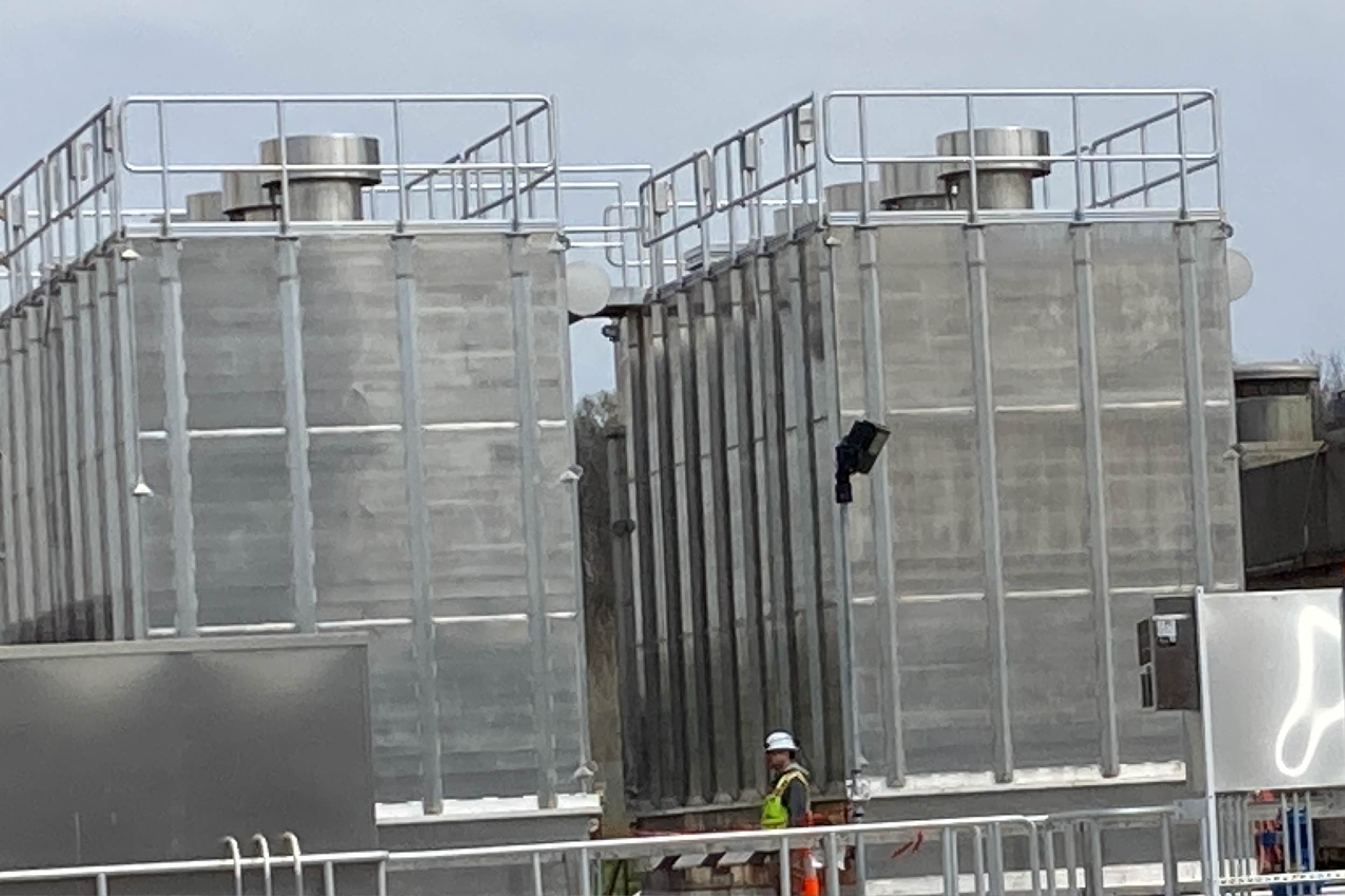 Newly installed aerator 4 sits next to aerator 3.