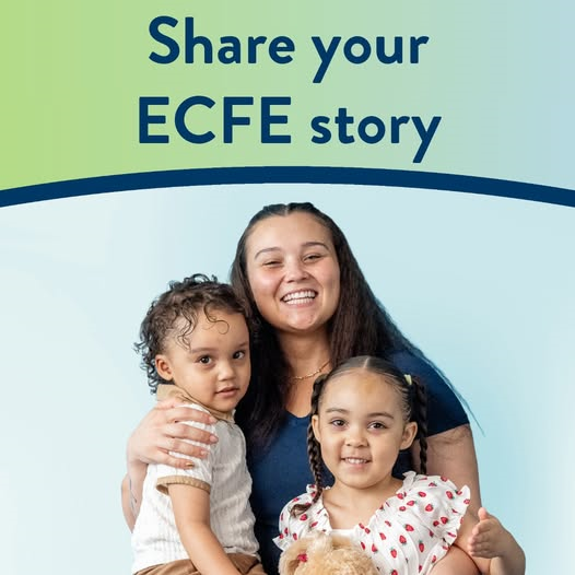 Smiling mom and two children