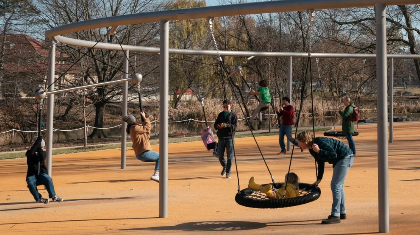Swing Grove (Large swing play structure with diverse swing types for all ages and abilities)
