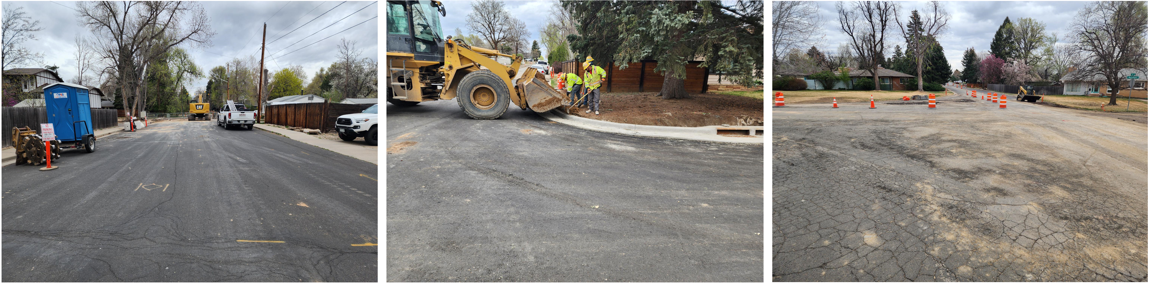 Pictures of landscape crews and curb/gutter work.