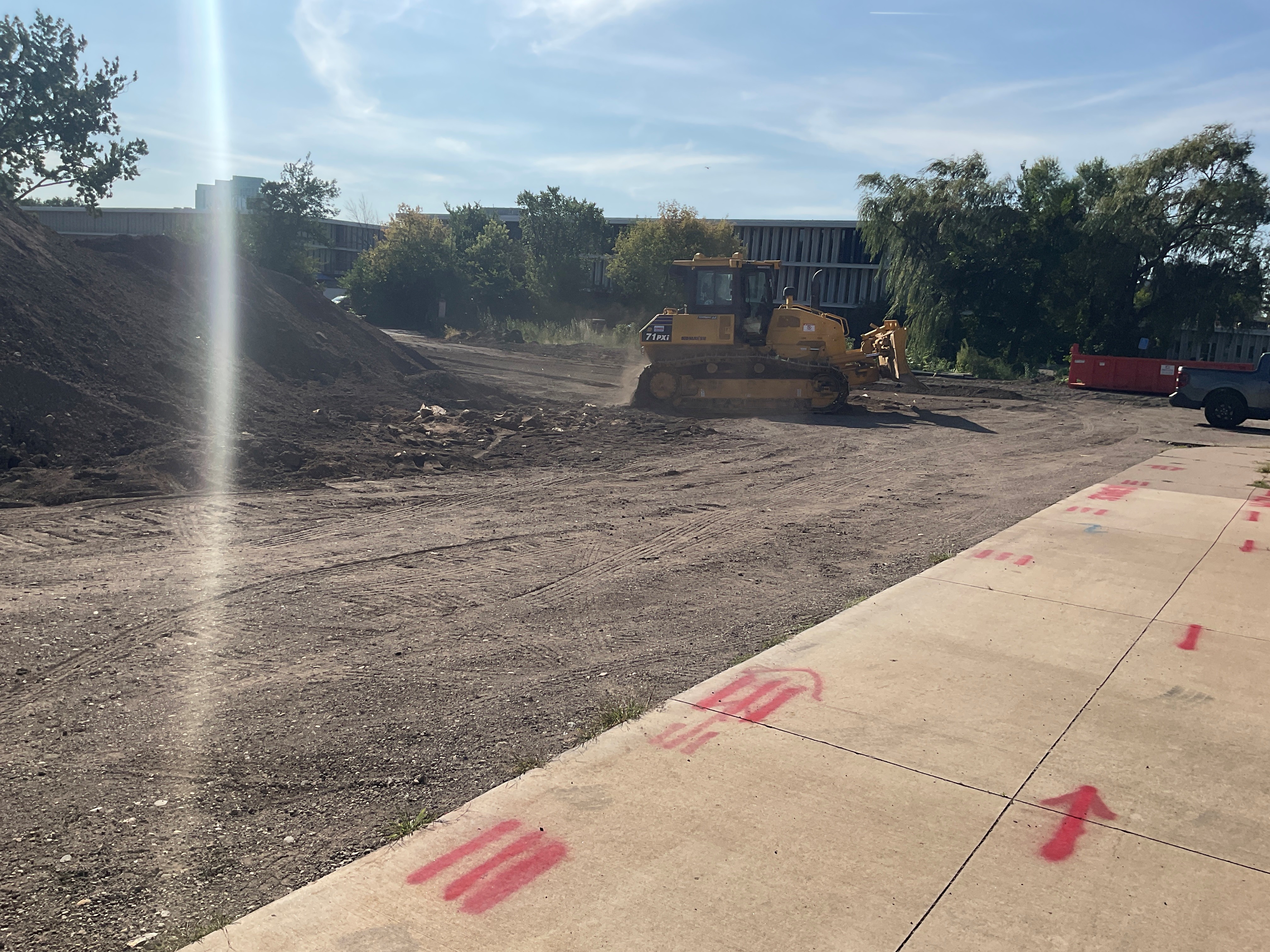 Parking lot grading and materials moving
