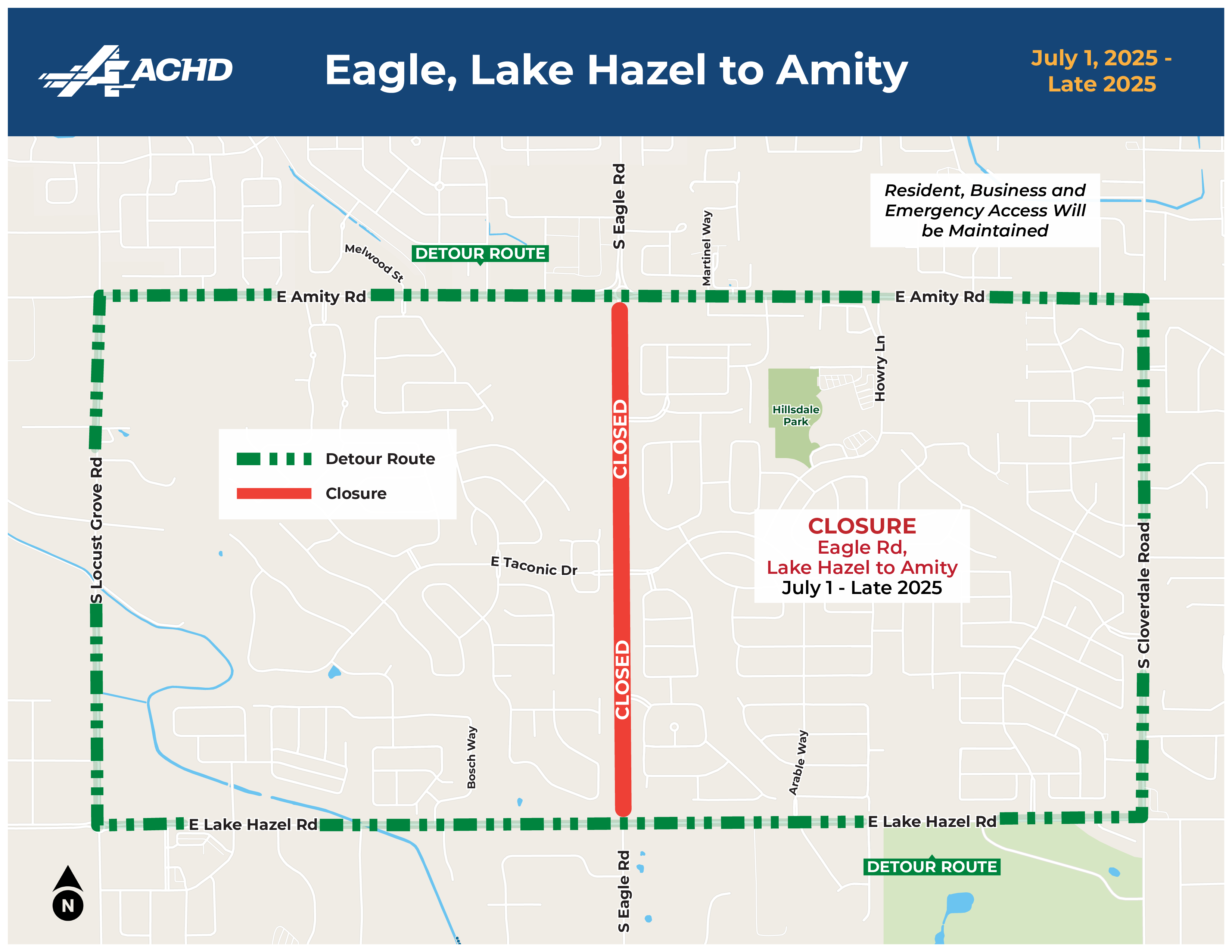 Eagle Road, Lake Hazel Road to Amity Road | ACHD Engage