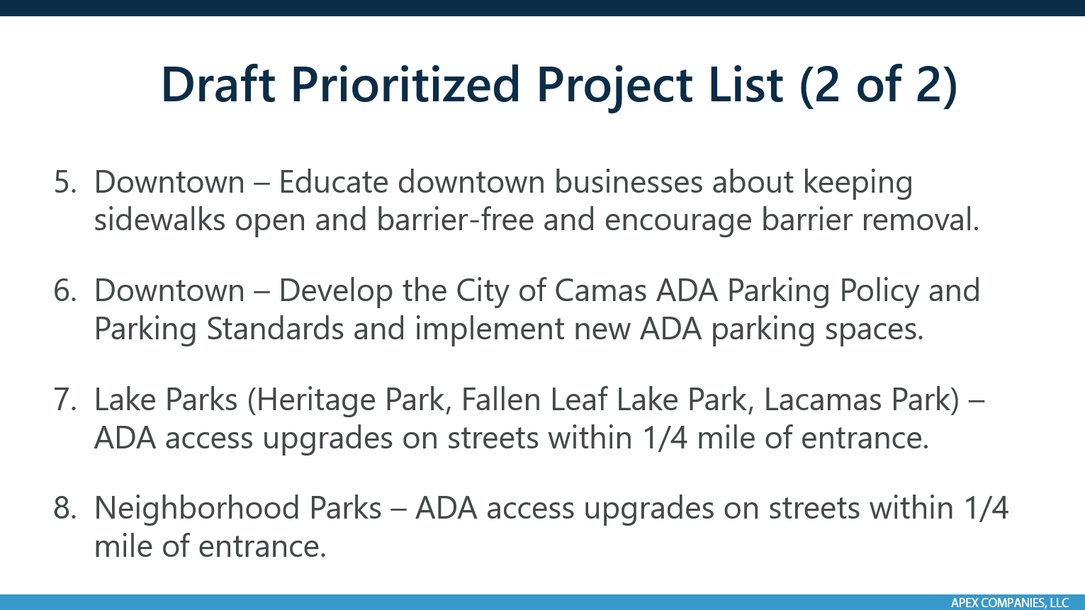 Draft Prioritized Project List (2 of 2)