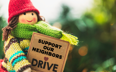 Cartoon character holding box for drive