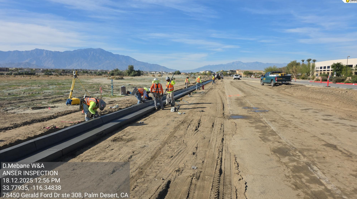 Image of new curbs being added to Gerald Ford Drive.