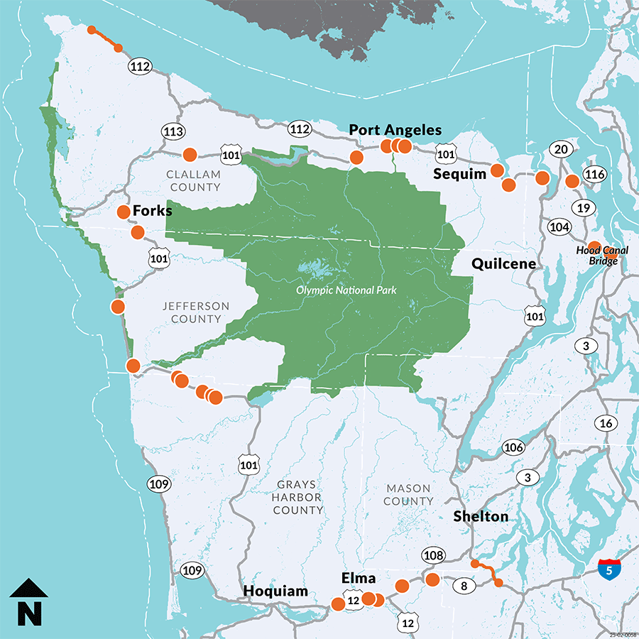 2025 Olympic Peninsula construction map