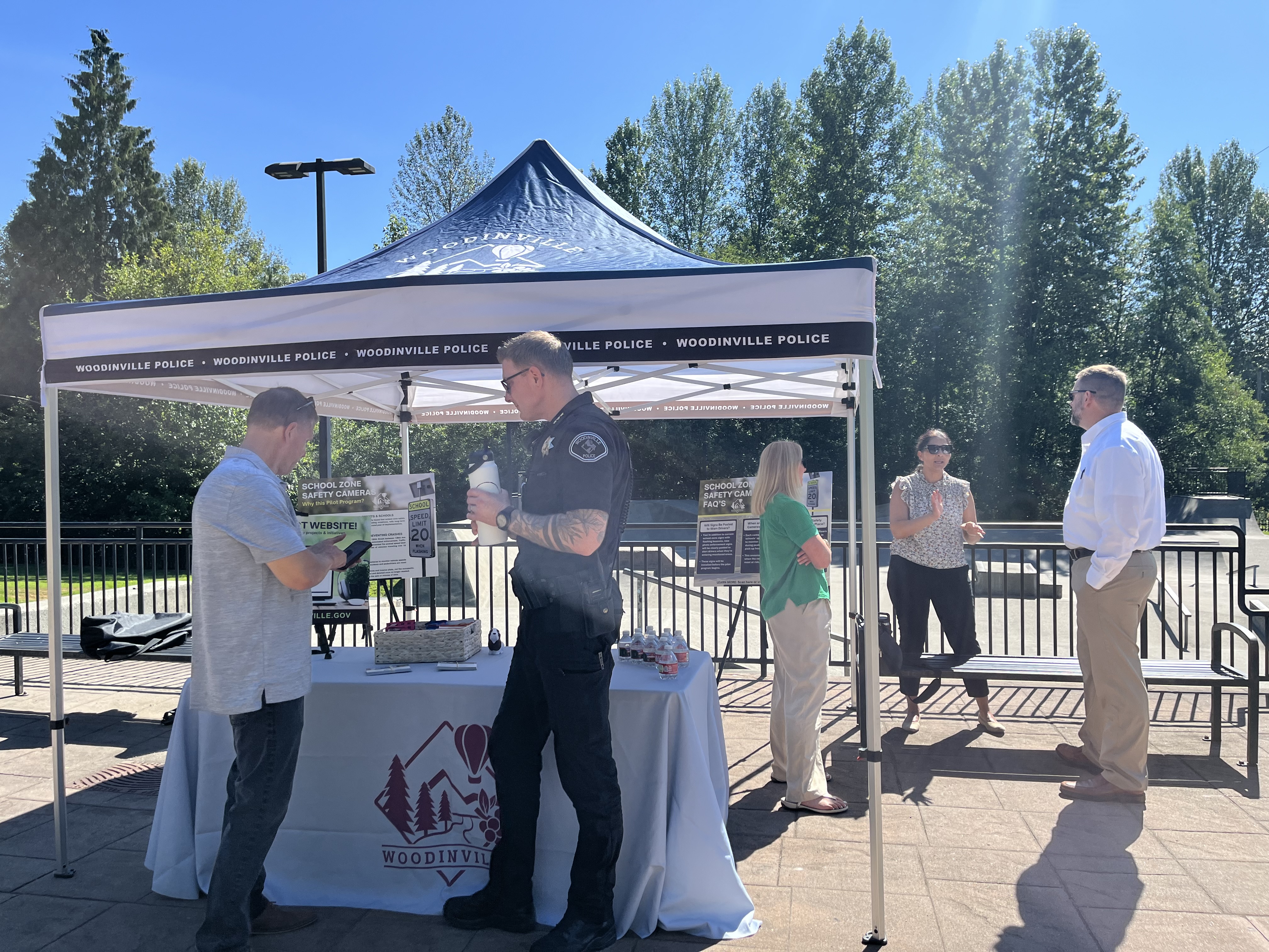 Community meeting at Rotary Park set-up