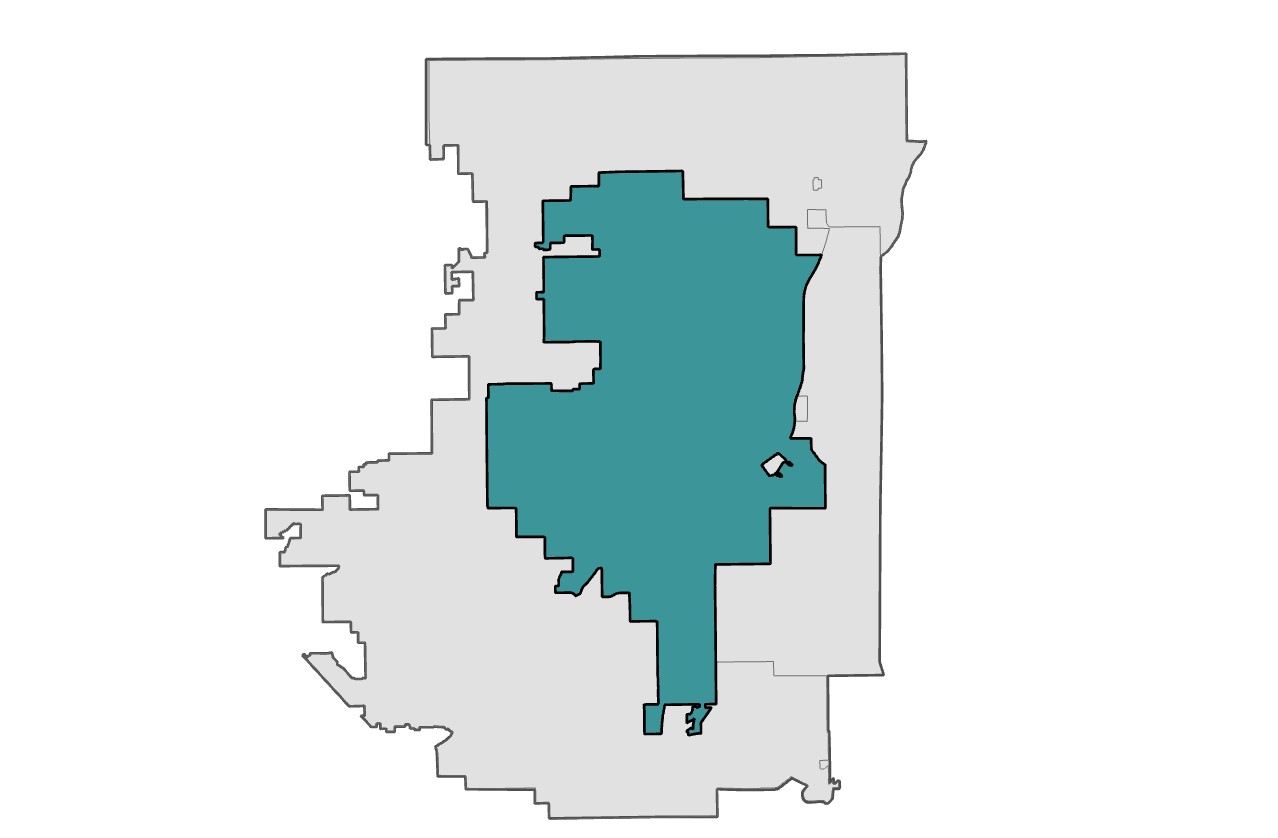 Map showing the Town boundaries.