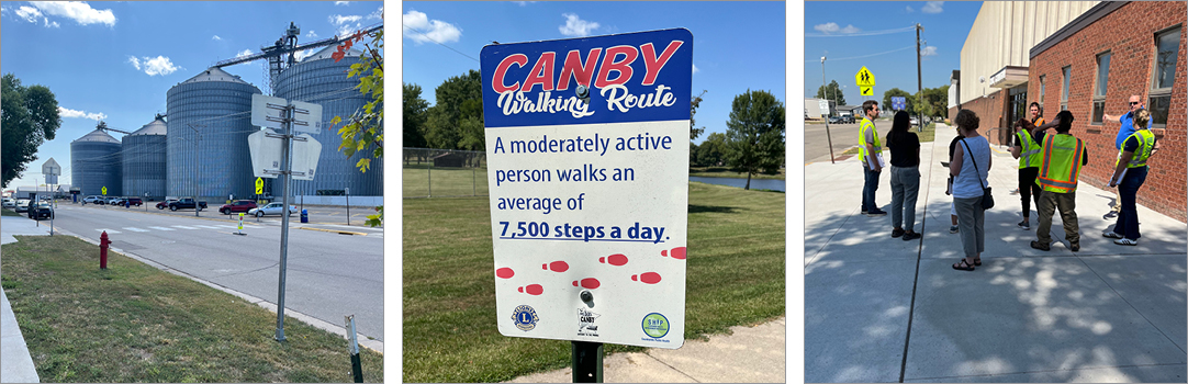 Landmarks and signage in Canby, MN.