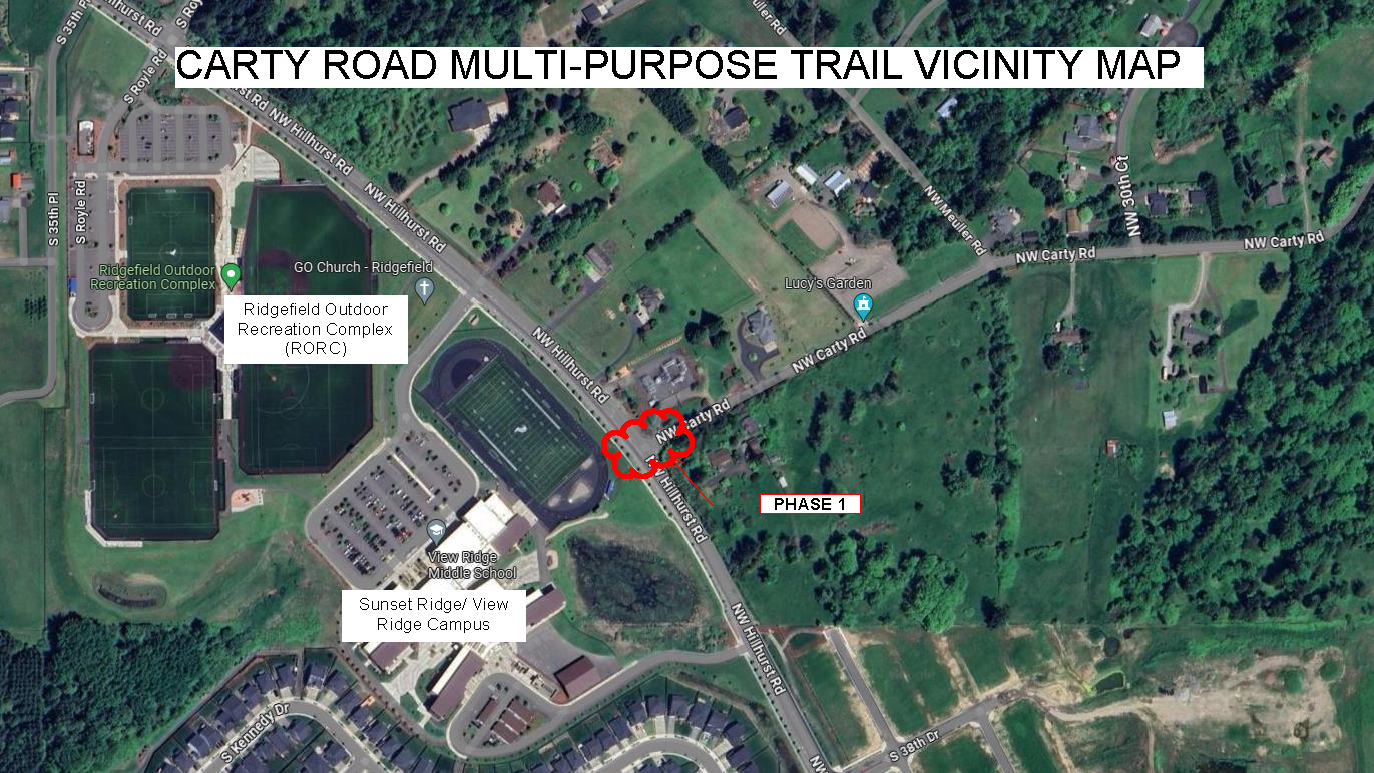 Vicinity map for Phase 1 showing proximity to RORC and Sunset Ridge/View Ridge Campus.