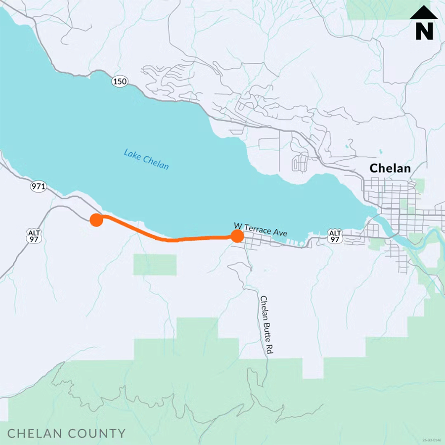 A shared use path is proposed from the junction of SR 971 to the intersection of Johnson Place.