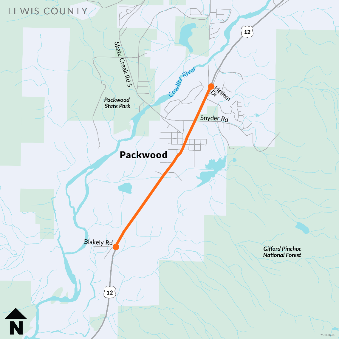 The US 12 Planning Study limits include US 12 between Blakely Road and Turner Road.