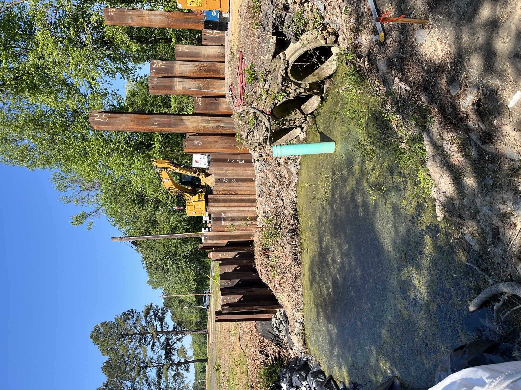 Steel sheet piling installation