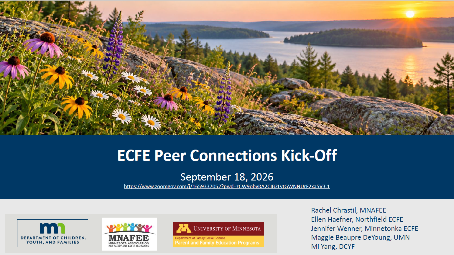 Opening slide for Peer Connections Kick-Off event