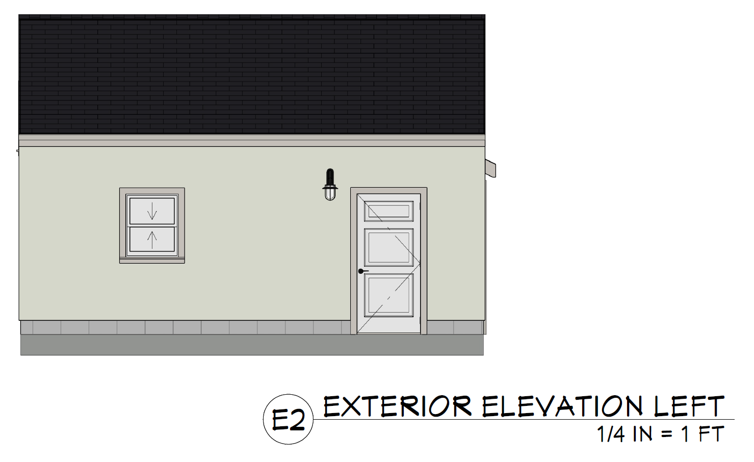 North Elevation of the proposed detached garage at 4509 Bruce Avenue.