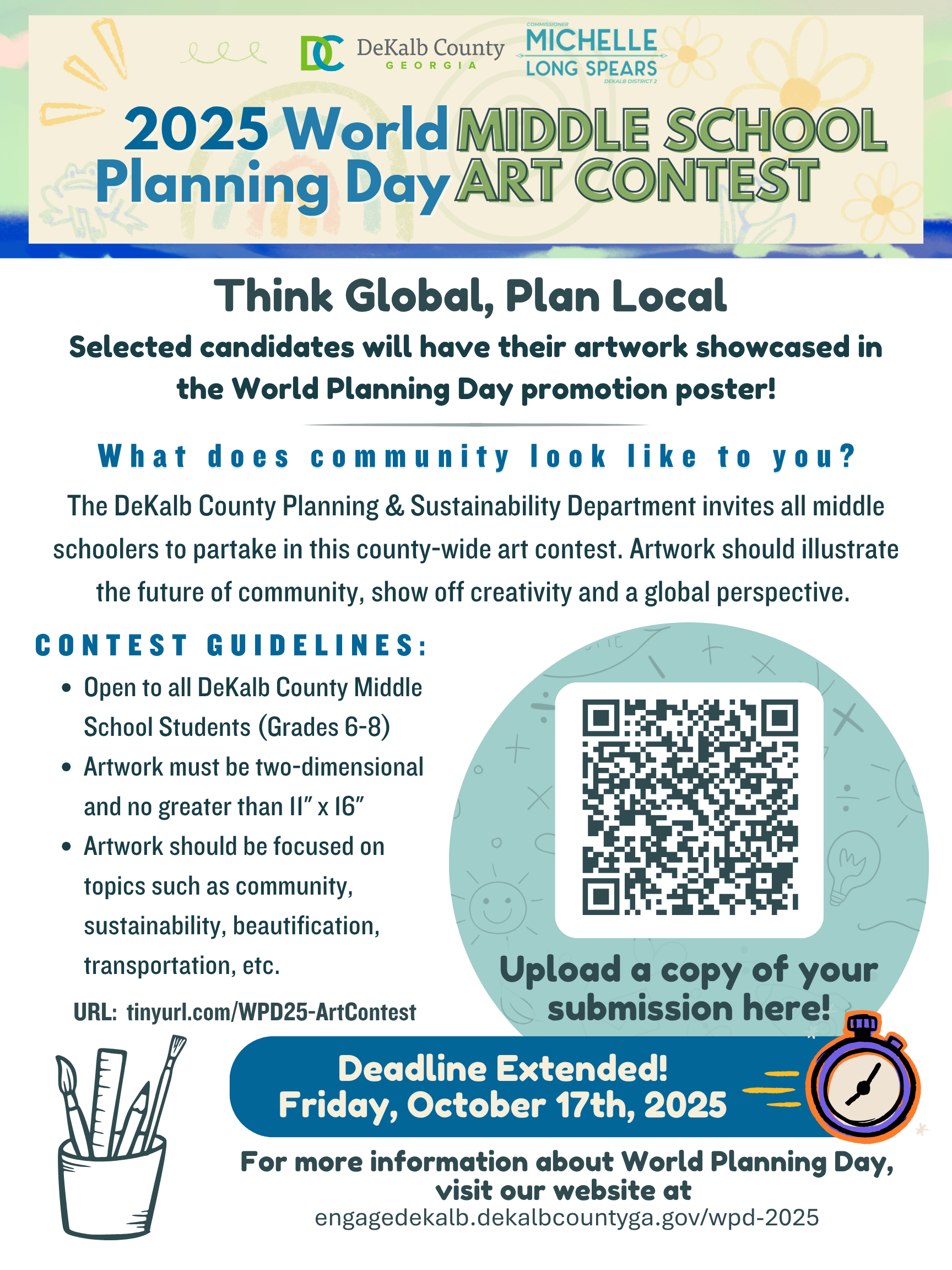 World Planning Day Middle School Art Contest Flyer