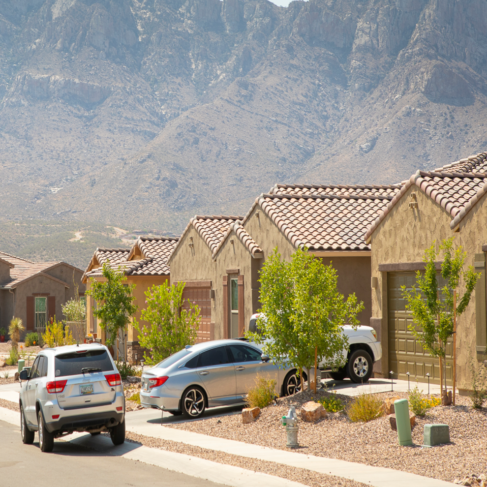 Row of homes. 