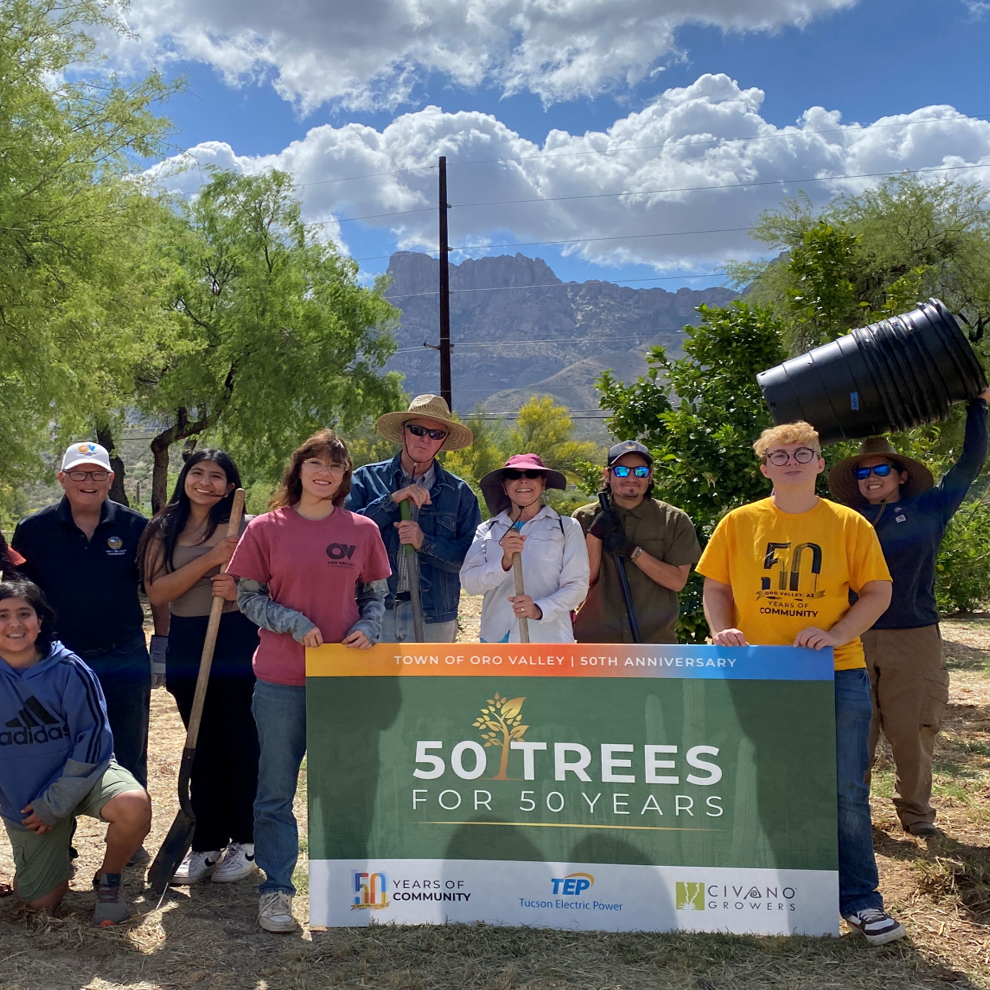 Volunteers planting trees