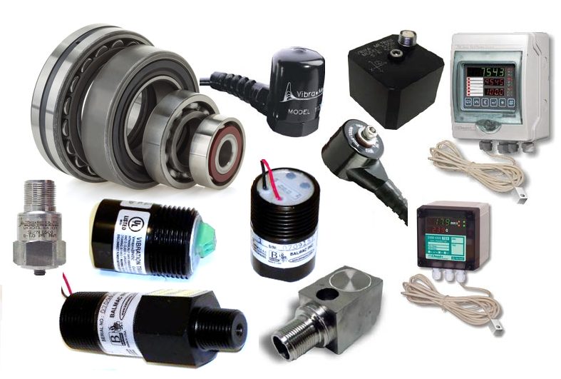 Vibration transmitters, switches, accelerometers and dual temp. & vibration controllers