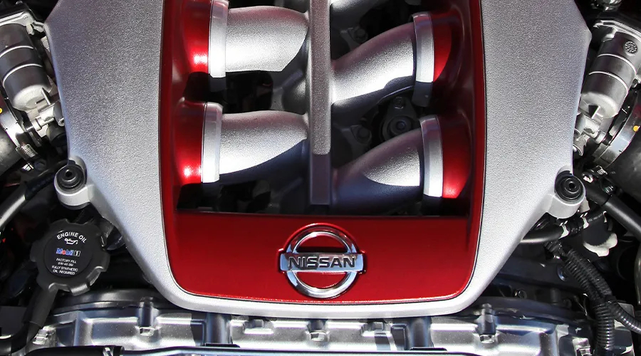  Nissan GT R on a racetrack