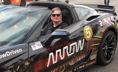 Sam Schmidt driving a Corvette C7 Z06