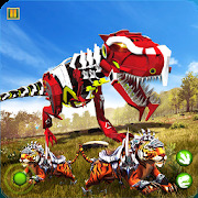 Robot Dinosaur vs Tiger Attack TRex Dinosaur Games Robot Dinosaur vs Tiger Attack TRex Dinosaur Games
